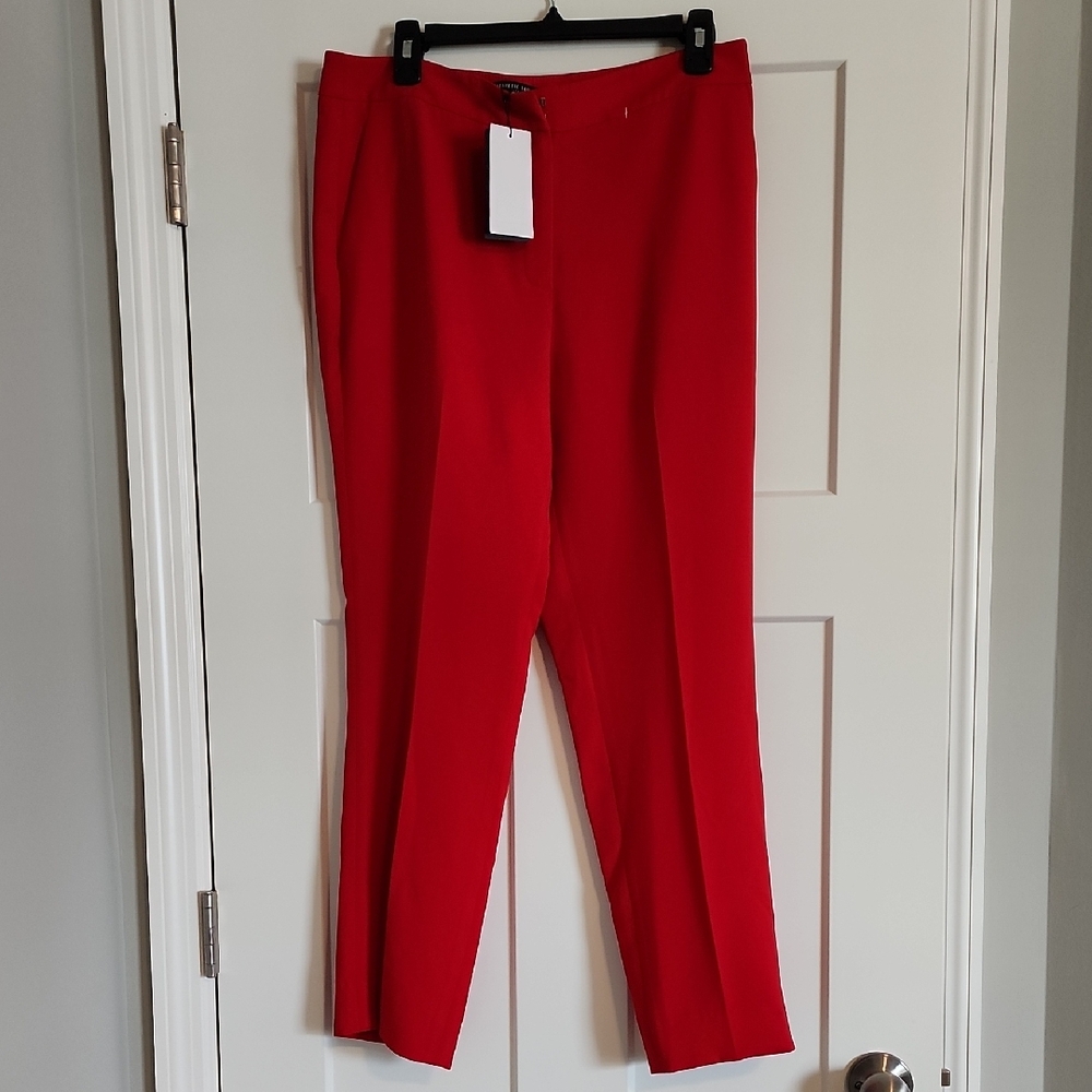 Altered Lafayette 148 Red Women's Clinton Trousers
